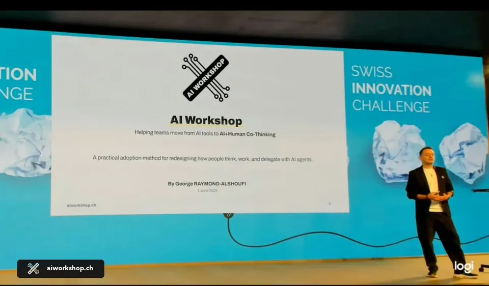 George Raymond-Alshoufi präsentiert AI Workshop bei der Swiss Innovation Challenge 2026